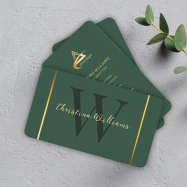 Moderne Elegante Minimalistische Monogram Marketin Visitekaartje