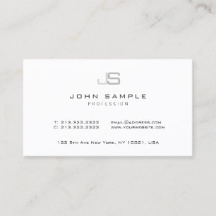 Moderne Elegante Minimalistische Monogram Sjabloon Visitekaartje