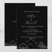 Moderne Elegante Minimalistische Mountain Black br Kaart (Voorkant / Achterkant)