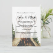 Moderne Elegante Minimalistische Mountain Deer Wed Kaart (Staand voorkant)