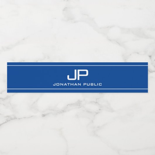 Moderne Elegante Minimalistische Ontwerp Monogram  Waterfles Etiket (Enkel label)