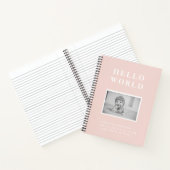 Moderne Elegante Minimalistische Pastelroze Baby Notitieboek (Binnen)