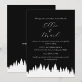 Moderne Elegante Minimalistische Pine Tree Wedding Kaart (Voorkant / Achterkant)