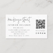 Moderne elegante minimalistische QR-code Sjabloon  Visitekaartje (Achterkant)