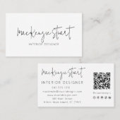 Moderne elegante minimalistische QR-code Sjabloon  Visitekaartje (Voorkant / Achterkant)