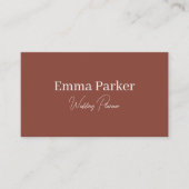 Moderne Elegante Minimalistische QR Code Terracott Visitekaartje (Voorkant)