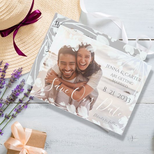 Moderne, elegante, minimalistische QRC-fotobedekki Aankondigingskaart