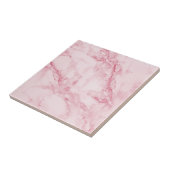 Moderne Elegante Minimalistische Roze Marmeren Tex Tegeltje (Zijkant)