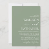 Moderne elegante minimalistische salie groene brui kaart (Voorkant)