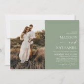 Moderne elegante minimalistische salie groene brui kaart (Voorkant)