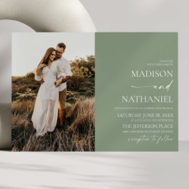 Moderne elegante minimalistische salie groene brui kaart