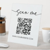 Moderne elegante minimalistische scan me QR-code Reclamebord Met Voetstuk (Insitu)