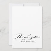 Moderne elegante minimalistische scriptfoto Dank u Bedankkaart (Achterkant)