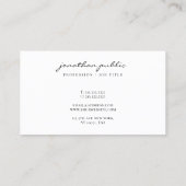 Moderne Elegante Minimalistische Sjabloon Script P Visitekaartje (Achterkant)