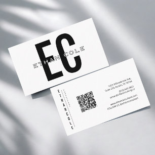 Moderne Elegante Minimalistische Typografie QR-cod Visitekaartje