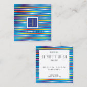 Moderne Elegante Minimalistische Verlopen Lijn Ont Vierkante Visitekaartje (Voorkant / Achterkant)