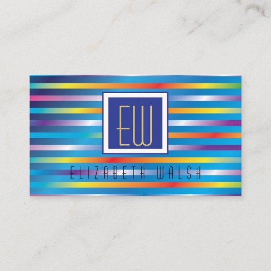 Moderne Elegante Minimalistische Verlopen Lijnen 3 Visitekaartje (Voorkant)