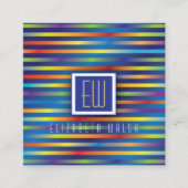 Moderne Elegante Minimalistische Verlopen Lijnen O Vierkante Visitekaartje (Voorkant)