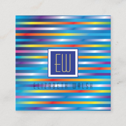Moderne Elegante Minimalistische Verlopen Lijnen O Vierkante Visitekaartje (Voorkant)