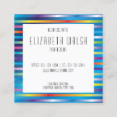 Moderne Elegante Minimalistische Verlopen Lijnen O Vierkante Visitekaartje (Achterkant)