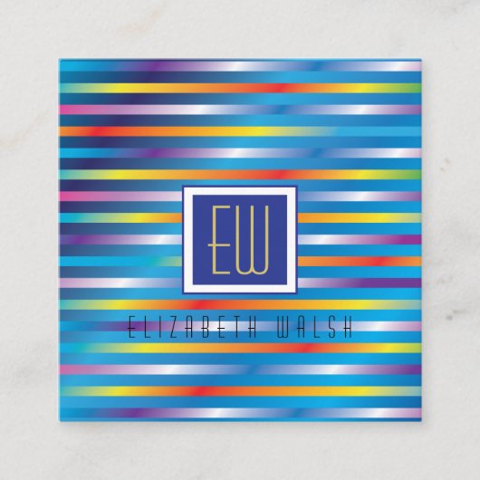 Moderne Elegante Minimalistische Verlopende Lijnen Vierkante Visitekaartje (Voorkant)