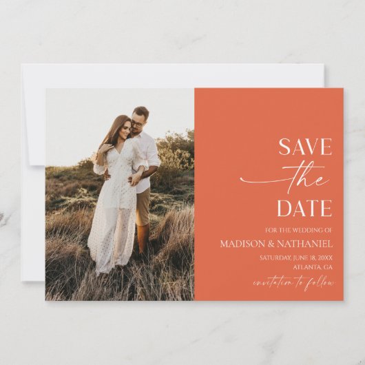 Moderne elegante minimalistische Verona Sunset bru Save The Date (Voorkant)