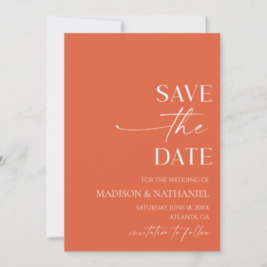 Moderne elegante minimalistische Verona Sunset bru Save The Date (Voorkant)