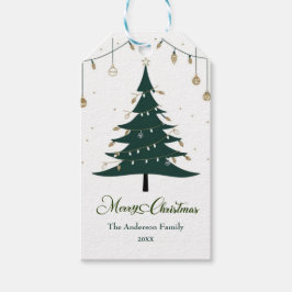 Moderne elegante minimalistische vrolijke kerst cadeaulabel