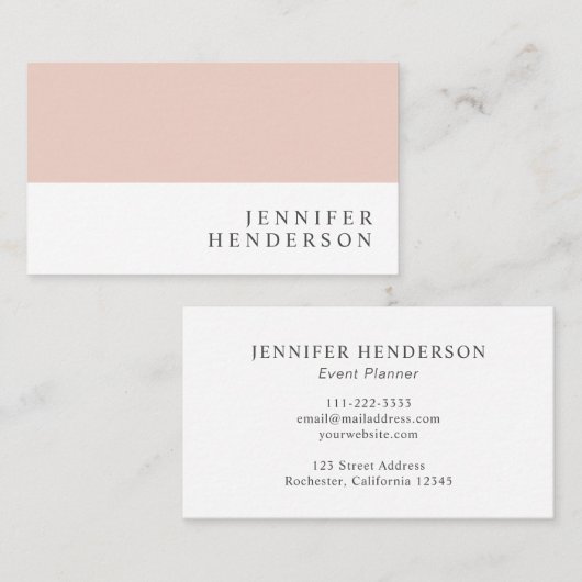 Moderne, elegante minimalistische, witte professio visitekaartje (Voorkant / Achterkant)