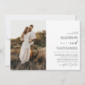 Moderne elegante minimalistische witte zwarte brui kaart (Voorkant)