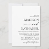 Moderne elegante minimalistische witte zwarte brui kaart (Voorkant)