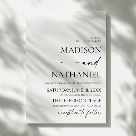 Moderne elegante minimalistische witte zwarte brui kaart