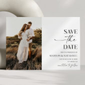 Moderne elegante minimalistische witte zwarte brui save the date