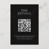 Moderne Elegante Minimalistische Zwart-wit bruilof Informatiekaartje (Voorkant)