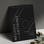 Moderne Elegante Minimalistische Zwart-wit bruilof Kaart