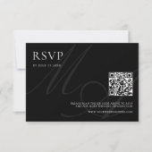 Moderne Elegante Minimalistische Zwart-wit bruilof RSVP Kaartje (Voorkant)