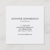 Moderne, elegante, minimalistische zwarte blanke p vierkante visitekaartje (Achterkant)