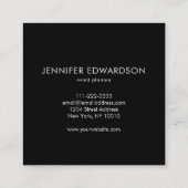 Moderne, elegante, minimalistische zwarte blanke p vierkante visitekaartje (Achterkant)