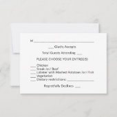 Moderne elegante minimalistische zwarte winter bru RSVP kaartje (Achterkant)