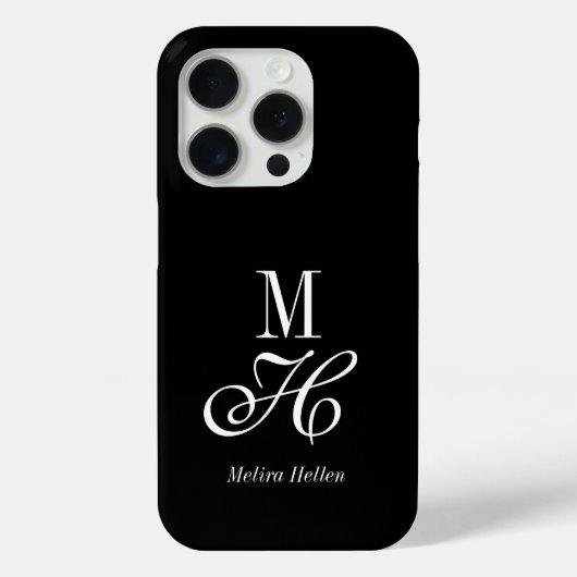 Moderne Elegante Minimalistische Zwarte Witte Mono Case-Mate iPhone Case (Achterkant)