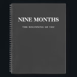 Moderne Elegante Minimalistische Zwarte Zwangersch Notitieboek<br><div class="desc">Moderne Elegante Minimalistische Zwarte Zwangerschapscadeau</div>