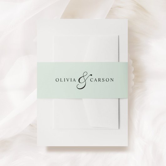 Moderne Elegante Mint Zwart Custom Monogram Bruilo Uitnodigingen Wikkel