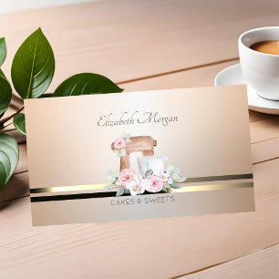 Moderne Elegante Mixer Bloemen Bakkerij Lichtgeven Visitekaartje