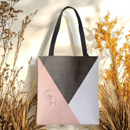 Moderne Elegante Modieuze Initiële Monogram Bruids Tote Bag
