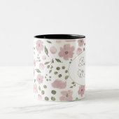 Moderne Elegante Moeder-to-be Dag Roze Bloemen Mok (Center)