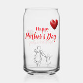 Moderne Elegante Moederdag Lijnkunst Blikvorm Glas (Voorkant)