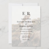 Moderne Elegante Monogram Aangepaste Foto Bruiloft Kaart (Voorkant)