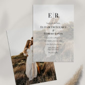 Moderne Elegante Monogram Aangepaste Foto Bruiloft Kaart