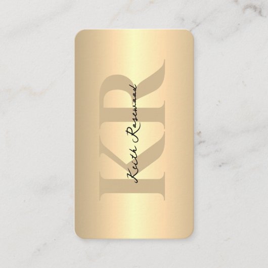 Moderne Elegante Monogram Aangepaste Naam Gouden Q Visitekaartje (Voorkant)