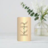 Moderne Elegante Monogram Aangepaste Naam Gouden Q Visitekaartje (Staand voorkant)